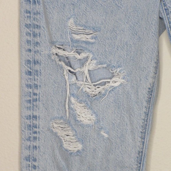 American Eagle Women's High Rise Pink Waistband Destruct Mom Jeans Size 6 B1-01 - Picture 4 of 16